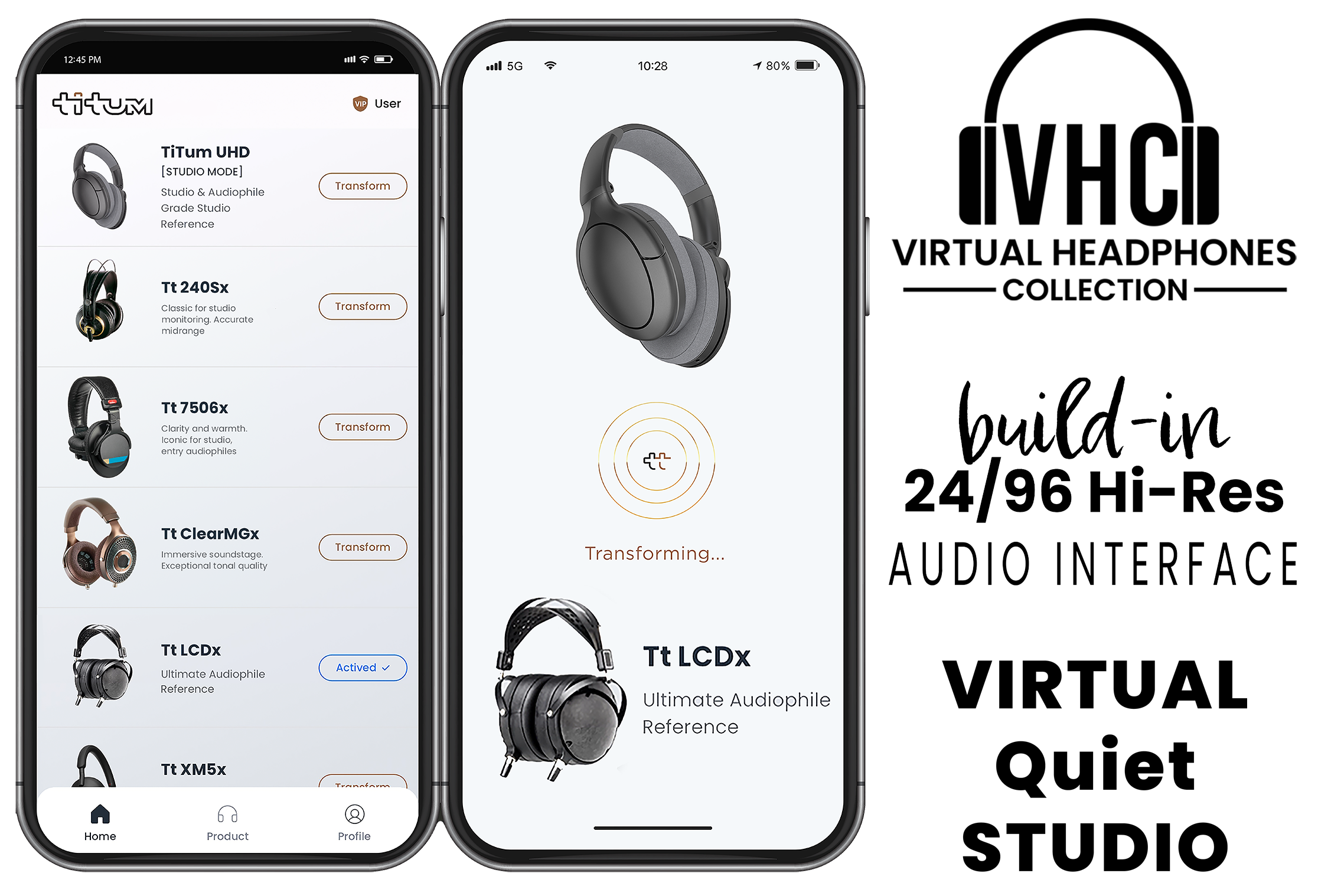 TiTum UHD Headphones, THE Ultimate Virtual Headphones Collection with Bluetooth ANC & Hi-Res 24Bit/96k DAC for Audiophiles & Audio Engineers